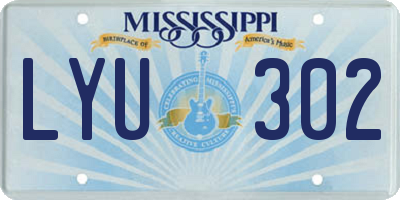 MS license plate LYU302