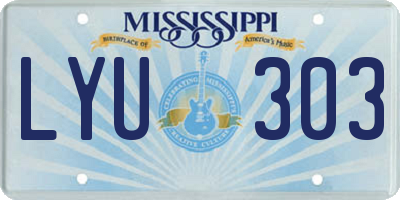 MS license plate LYU303