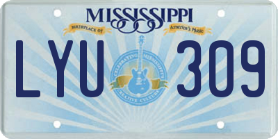 MS license plate LYU309