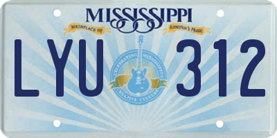 MS license plate LYU312