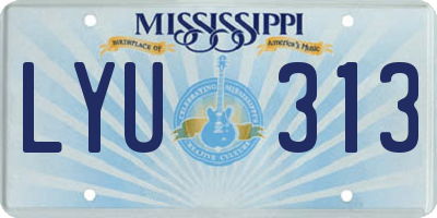 MS license plate LYU313