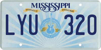 MS license plate LYU320