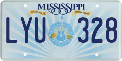 MS license plate LYU328