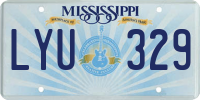 MS license plate LYU329