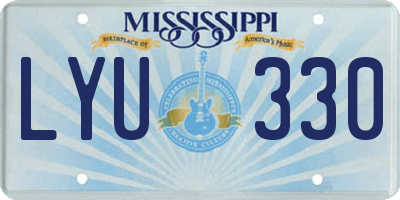 MS license plate LYU330