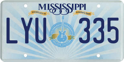MS license plate LYU335