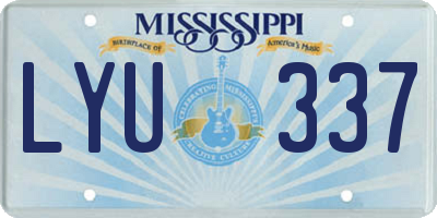 MS license plate LYU337