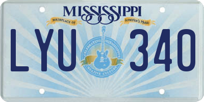 MS license plate LYU340