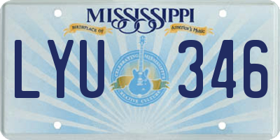 MS license plate LYU346