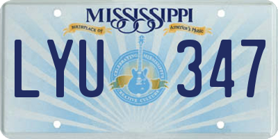 MS license plate LYU347