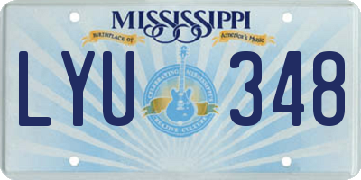 MS license plate LYU348