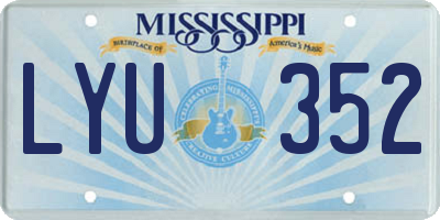 MS license plate LYU352