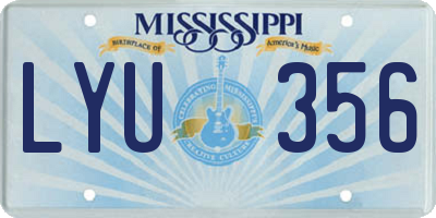 MS license plate LYU356