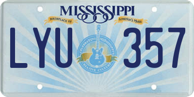 MS license plate LYU357