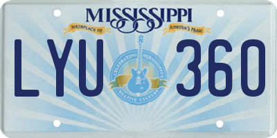 MS license plate LYU360