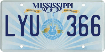 MS license plate LYU366