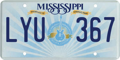 MS license plate LYU367