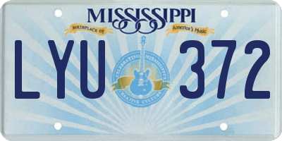 MS license plate LYU372