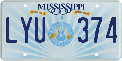 MS license plate LYU374