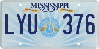 MS license plate LYU376
