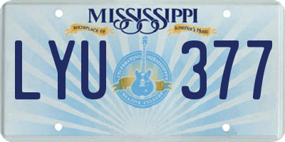 MS license plate LYU377