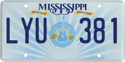 MS license plate LYU381