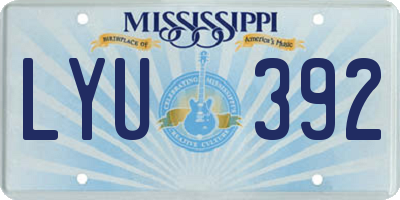 MS license plate LYU392