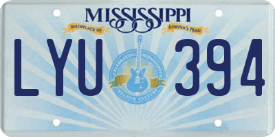 MS license plate LYU394