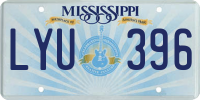 MS license plate LYU396