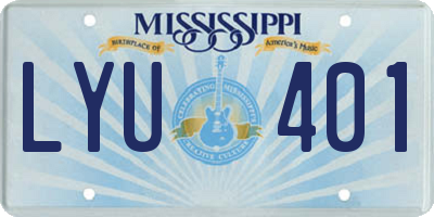 MS license plate LYU401