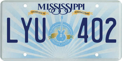 MS license plate LYU402