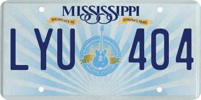 MS license plate LYU404