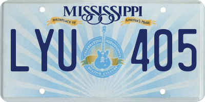 MS license plate LYU405