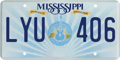 MS license plate LYU406