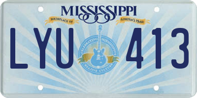 MS license plate LYU413