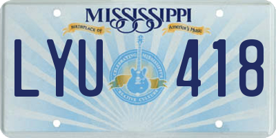 MS license plate LYU418