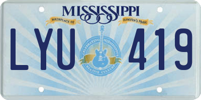 MS license plate LYU419