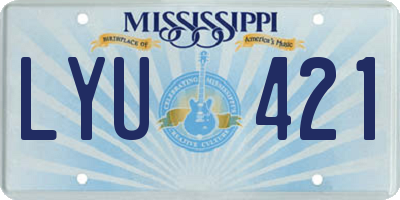 MS license plate LYU421