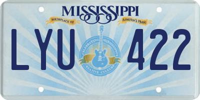 MS license plate LYU422