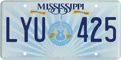 MS license plate LYU425
