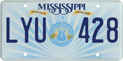 MS license plate LYU428