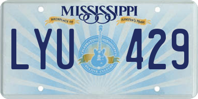 MS license plate LYU429