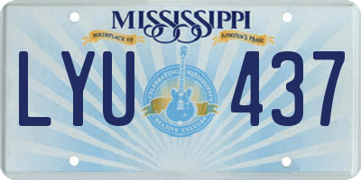 MS license plate LYU437