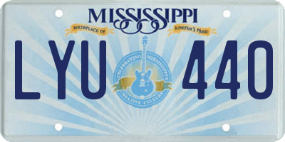 MS license plate LYU440
