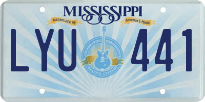 MS license plate LYU441