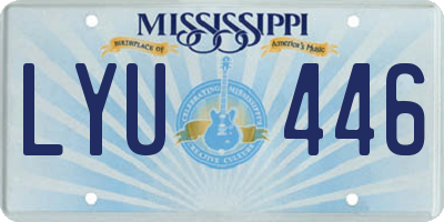 MS license plate LYU446