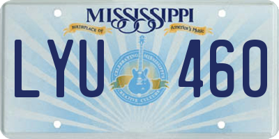 MS license plate LYU460