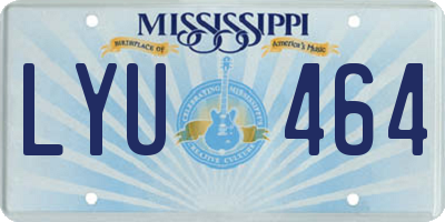 MS license plate LYU464