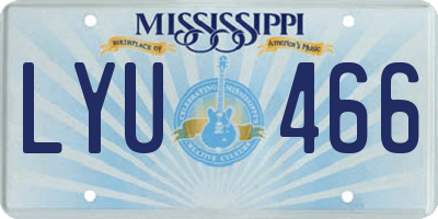 MS license plate LYU466