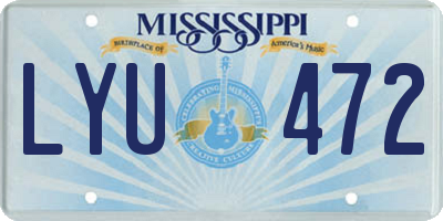 MS license plate LYU472